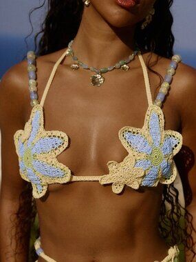 NWT Bydee Nammos Crochet Bralette in Zesti // size XS/S